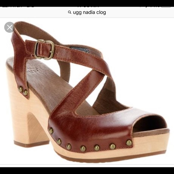 UGG Shoes - UGG Brown Nadia Strap Clog Sandals